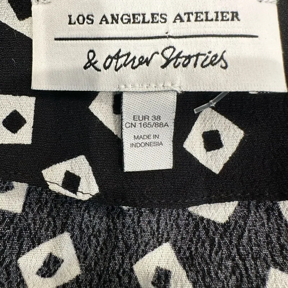& other stories black button up mini dress